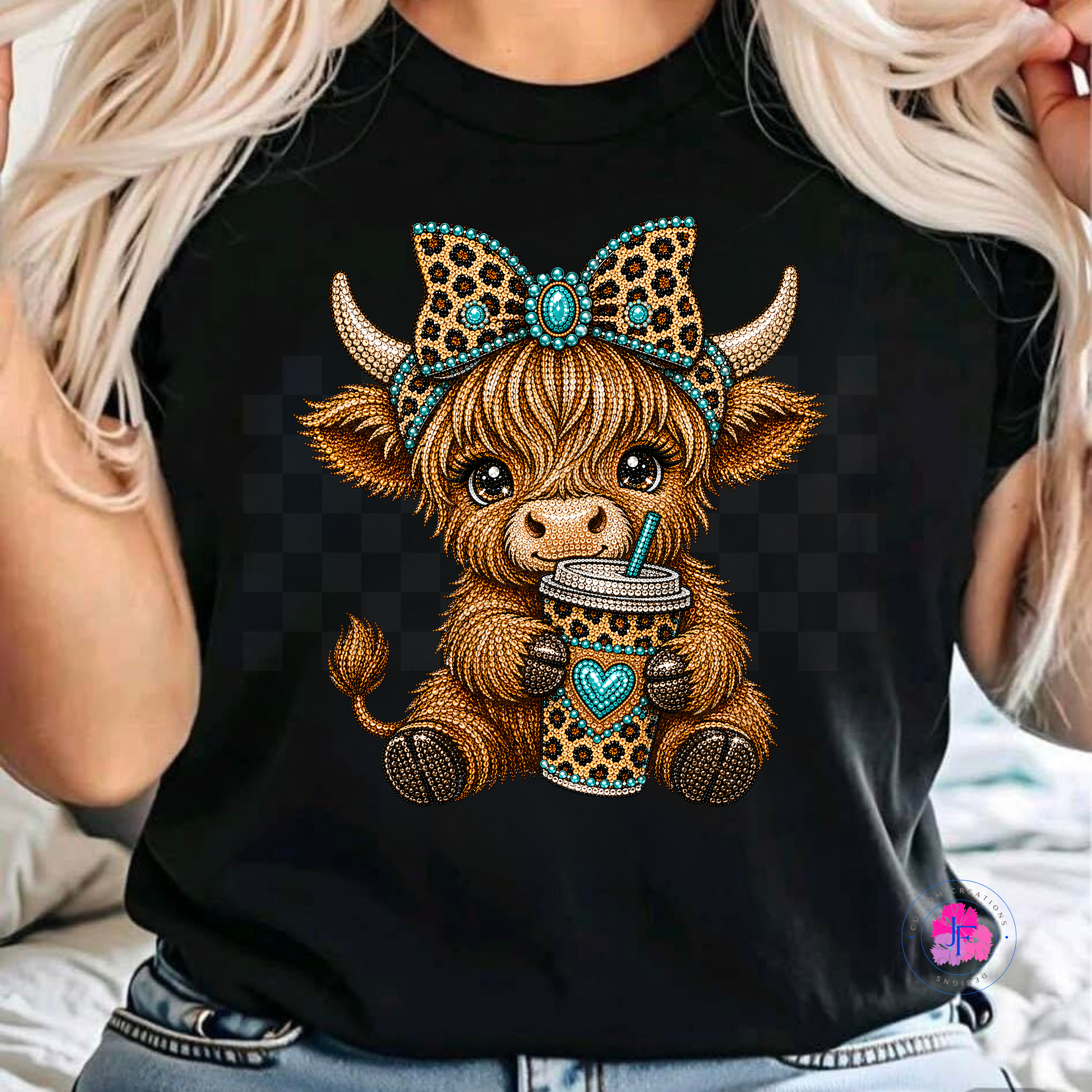 Cute Highland Cow with Bow