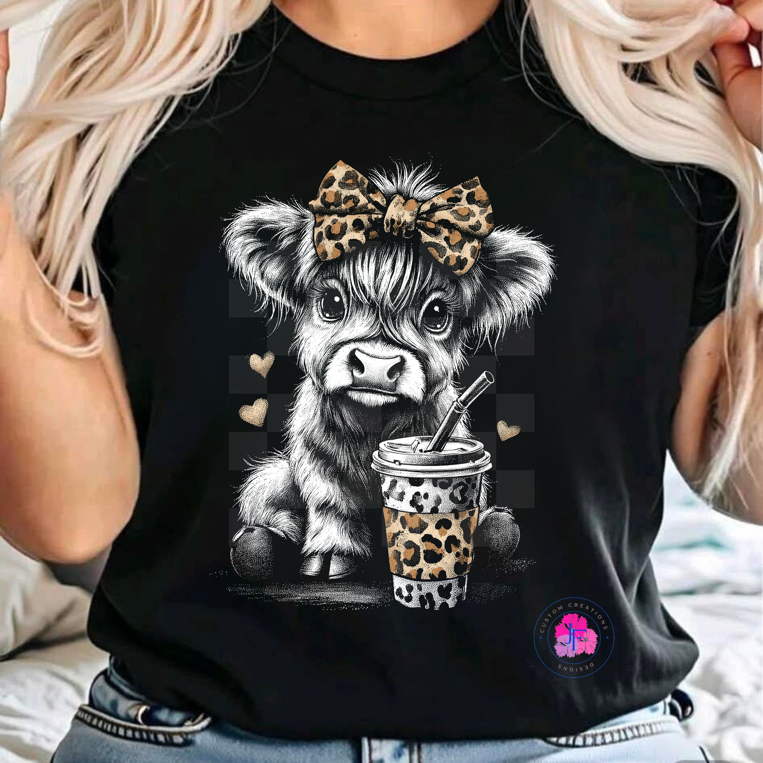 Highland Cow With Iced Coffee T-Shirt