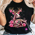 Skeleton Deer with Flowers