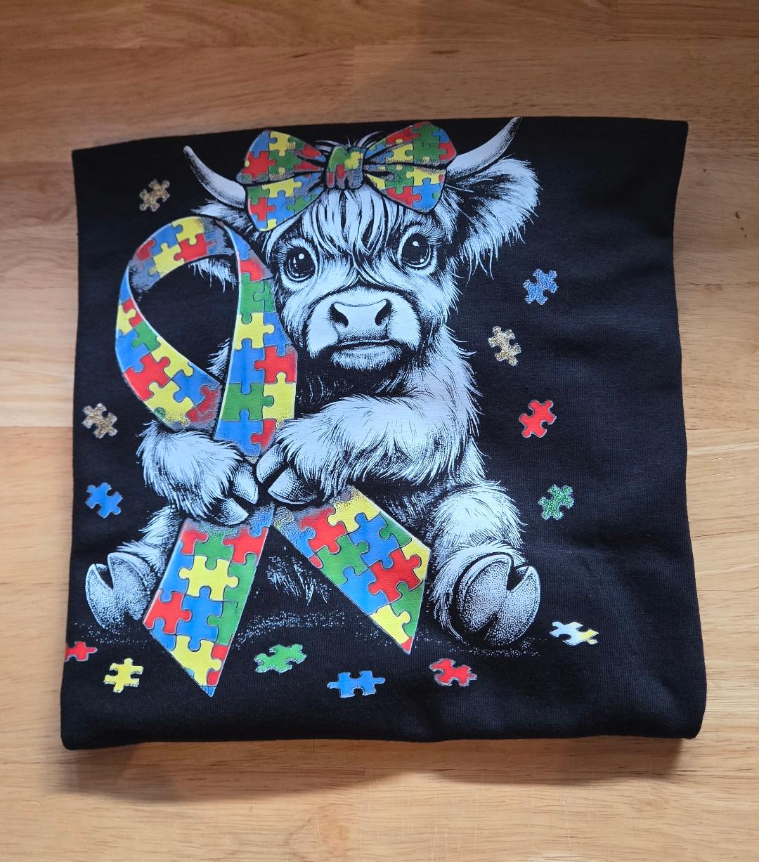 Autism Highland Cow T-Shirt